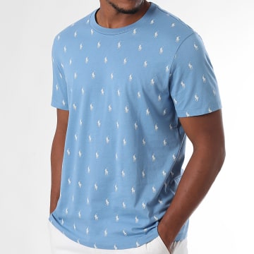 Polo Ralph Lauren - Tee Shirt All Over Player Bleu Clair