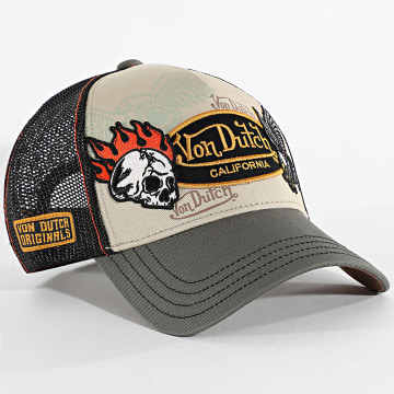 Von Dutch - Gorra Trucker con parches beige