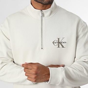Calvin Klein - Sweat Col Zippé 244G Beige Clair