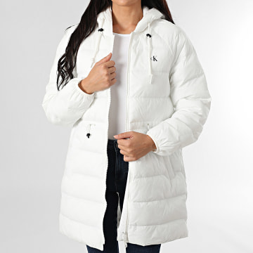 Calvin Klein - Consolador de mujer con cremallera larga y capucha 7C523 Blanco