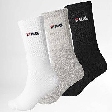 Fila - Confezione da 3 paia di calzini F9575 bianco nero grigio erica