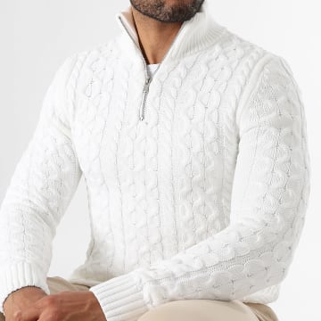 LBO - Maglia Col Mezzo Zip Maglie Torzate 0656 Bianco