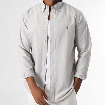 Polo Ralph Lauren - Chemise Manches Longues Custom Fit Oxford Beige Chiné
