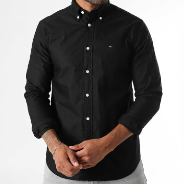 Tommy Hilfiger - Solid Heritage Oxford 5774 Camisa Negra Manga Larga
