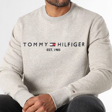 Tommy Hilfiger - Tommy Logo 1596 Felpa girocollo Beige scuro Combinato