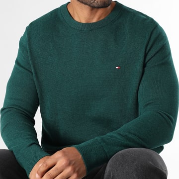 Tommy Hilfiger - Maglione in cotone organico cashmere Pima 8046 Verde scuro