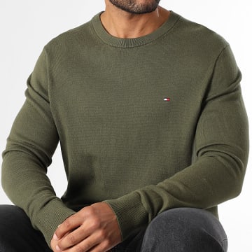 Tommy Hilfiger - Maglione Pima Cotone Organico Cashmere 8046 Verde Khaki