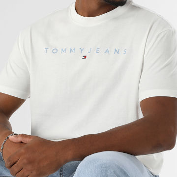 Tommy Jeans - Tee Shirt Linear Logo 0744 Blanc