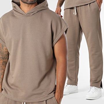 Uniplay - Kombination aus ärmellosem Kapuzen-Shirt und Jogginghose 217 Braun