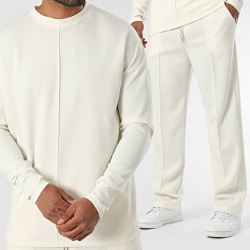 Uniplay - Ensemble Tee Shirt Manches Longues Et Pantalon Jogging 222 Beige Clair