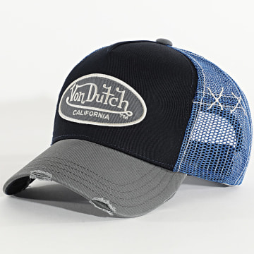 Von Dutch - Trucker Gorra Usada Negro Gris Azul