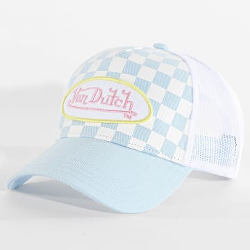 Von Dutch - Trucker Cap Kariert Dami Hellblau Weiß