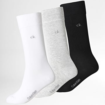 Calvin Klein - Lot De 3 Paires De Chaussettes 4208 Noir Blanc Gris Chiné
