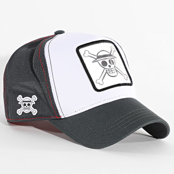 Capslab - Casquette Trucker Mugiwara Blanc Gris Anthracite