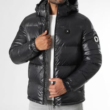 Comme Des Loups - Doudoune Capuche Brillante Chauffante California Noir Blanc