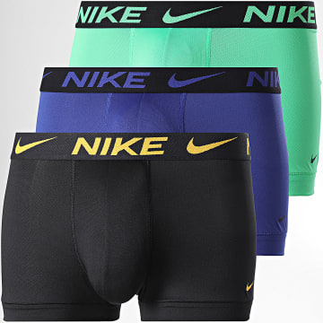 Nike - Lot De 3 Boxers KE1224 Noir Vert Jaune Bleu Roi