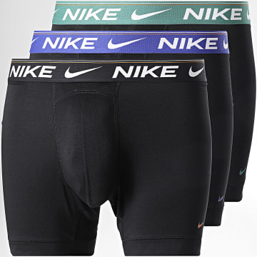 Nike - Lot De 3 Boxers KE1257 Noir Bleu Roi Vert Foncé