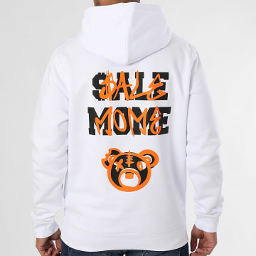 Sale Môme Paris - Sweat Capuche Nounours Spray Blanc Orange