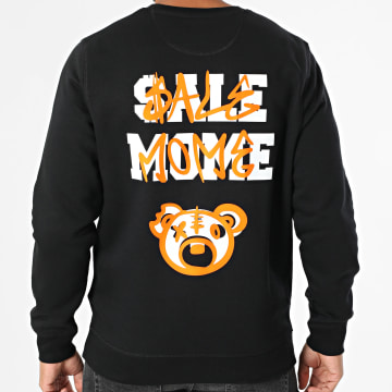 Sale Môme Paris - Sweat Crewneck Nounours Spray Noir Orange
