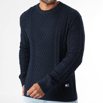 Tommy Jeans - Pull Badge Cable 2101 Bleu Marine