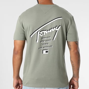 Tommy Jeans - T-Shirt Sign City 2120 Hell Khaki Grün