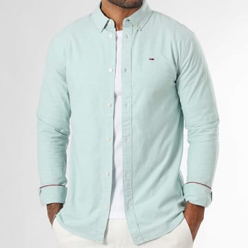 Tommy Jeans - Hemd Langarm Slim Stretch 9594 Hellgrün