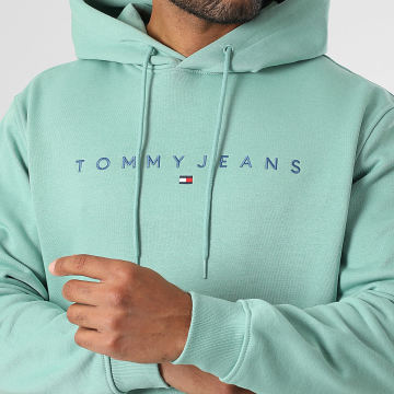 Tommy Jeans - Sweat Capuche Linear Logo 0746 Vert Clair