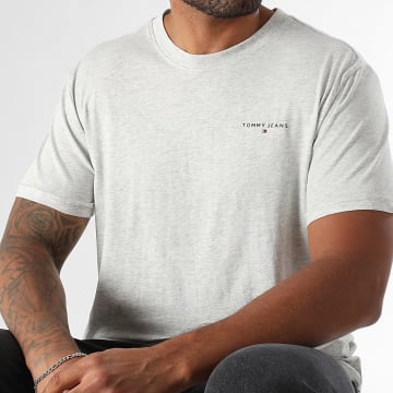 Tommy Jeans - T-Shirt Slim Linear Chest 1780 Hellgrau Meliert