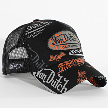 Von Dutch - Casquette Trucker Cafe Noir Gris Orange