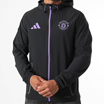 Adidas Sportswear - Veste Capuche Zippée Manchester United JV5351 Noir Violet
