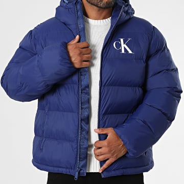 Calvin Klein - Chaqueta acolchada con capucha y cremallera RD528G Azul real