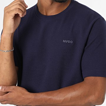 HUGO - Tee Shirt Texturé Austin 50532011 Bleu Marine