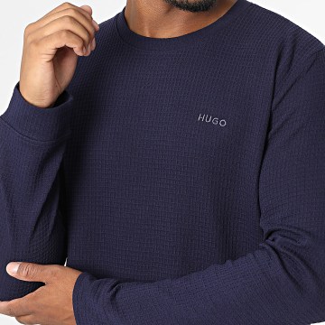 HUGO - Tee Shirt Manches Longues Waffle Austin 50532022 Bleu Marine