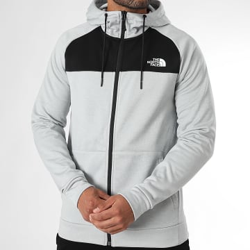 The North Face - Veste Zippée Capuche Reaxion Fleece A8CNP Gris Clair Noir