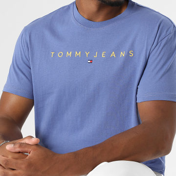 Tommy Jeans - Camiseta Logo Linear 0744 Azul