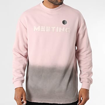 Uniplay - Felpa oversize a girocollo 565 Rosa Grigio Gradiente