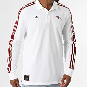 Adidas Sportswear - Polo Arsenal Icon a maniche lunghe a righe JM9396 Bianco