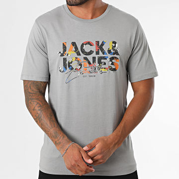 Jack And Jones - Tee Shirt Geplas Gris