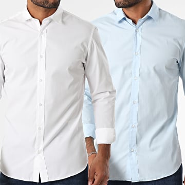 Jack And Jones - Set di 2 camicie a maniche lunghe Joe White Azzurro