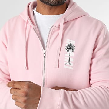 Luxury Lovers - Petto Miami Palm Rose Zip Felpa con cappuccio