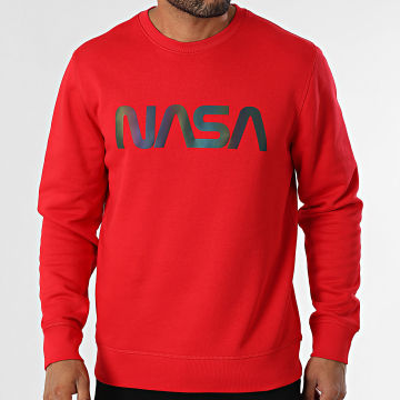 NASA - Sweat Crewneck Worm Logo Black Rainbow Rouge Iridescent