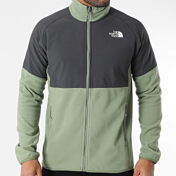 The North Face - Veste Polaire Glacier A89JG Vert Kaki Clair Gris Anthracite