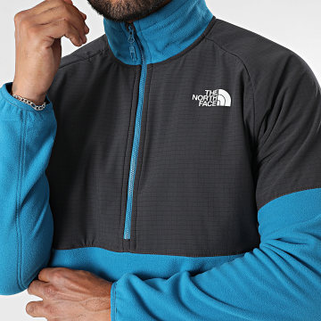 The North Face - Veste Polaire Col Zippé Glacier A89JH Bleu Clair Noir