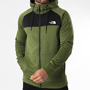 The North Face - Veste Zippée Capuche Reaxion Fleece A8CNP Vert Kaki Noir
