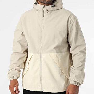 Timberland - A68CB Chaqueta beige claro con capucha y cremallera