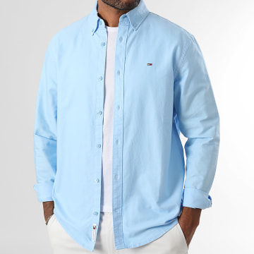 Tommy Jeans - Camisa Oxford Manga Larga 1298 Azul Claro
