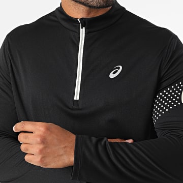 Asics - Tee Shirt Manches Longues Col Zippé Regular Fit Icon 2011D241 Noir