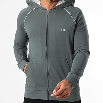 BOSS - Sweat Zippé Capuche Mix And Match 50515313 Gris Anthracite