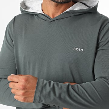 BOSS - Tee Shirt Capuche Manches Longues Mix And Match 50515306 Gris Anthracite