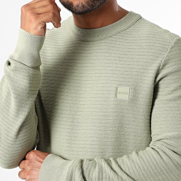 BOSS - Jersey Anion 50527584 Verde caqui claro